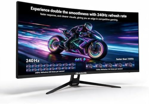 34" Curved Gaming Monitor 240Hz 1500R WQHD 3440X1440P - Image 2