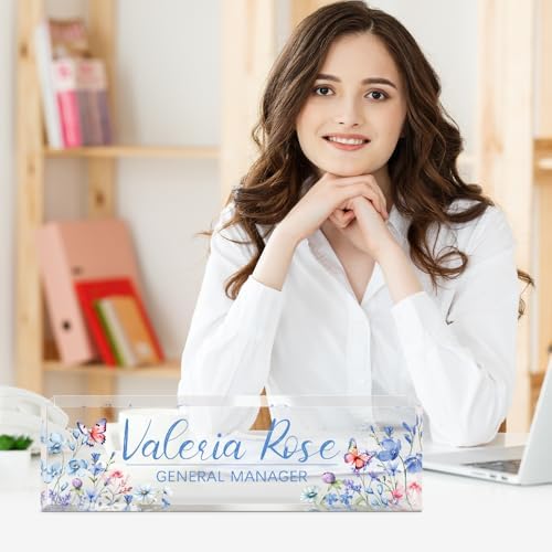 Custom Name Plate for Desk, Acrylic Desk Name Plate Personalized, Employee Appreciation Gifts, Office Desk Accessories for Woman Teacher Nurse, Coworker Gifts for Manager Assistant - Image 2