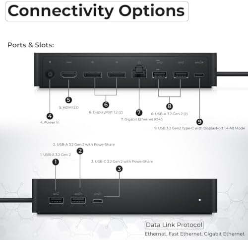 Dell UD22 Docking Station Dual Monitor Bundle - Supports 4K Display, Universal Dock for Dell Laptops with 130W Adapter + 4K HDMI Cable + 4K DisplayPort Cable + USB-C Cable + Microfiber Cloth (Renewed) - Image 4
