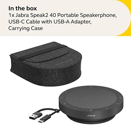 Jabra Speak2 40 Portable Speakerphone - 4 Noise-Cancelling Mics, Full-Range 50mm Portable Speaker (Renewed) - Image 7