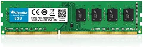 DDR3/DDR3L 8GB RAM 1600MHz CL11 UDIMM, Desktop Memory Module PC3-12800/PC3L-12800 240-Pin 1.35V/1.5V 2Rx8 Dual Rank Non-ECC Unbuffered PC Computer RAM Stick Upgrade - Green by Wlizedle