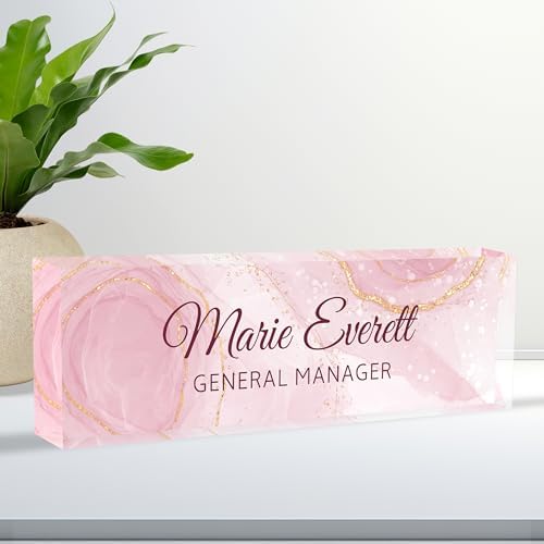 Custom Acrylic Name Plate for Desk, Personalized Office Decor by Ueedklaayy