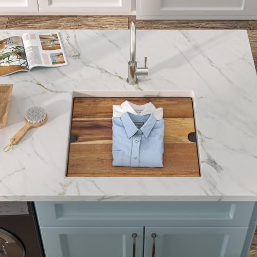 21"x19" Undermount Laundry Utility Sink Workstation - Image 4