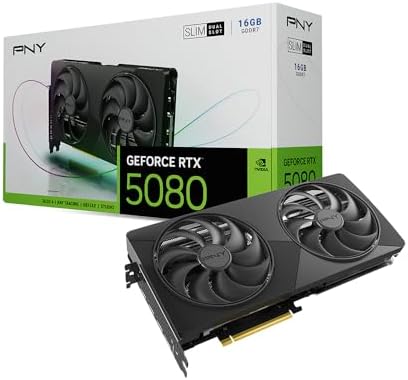 PNY NVIDIA GeForce RTX™ 5080 Slim Dual Fan Dual Slot Graphics Card by PNY