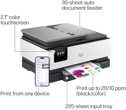 HP OfficeJet Pro 8125e Wireless All-in-One Color Inkjet Printer, Print, scan, Copy, ADF, Duplex Printing Best-for-Home Office, 3 Month Instant Ink Trial Included, AI-Enabled (405T6A) - Image 5