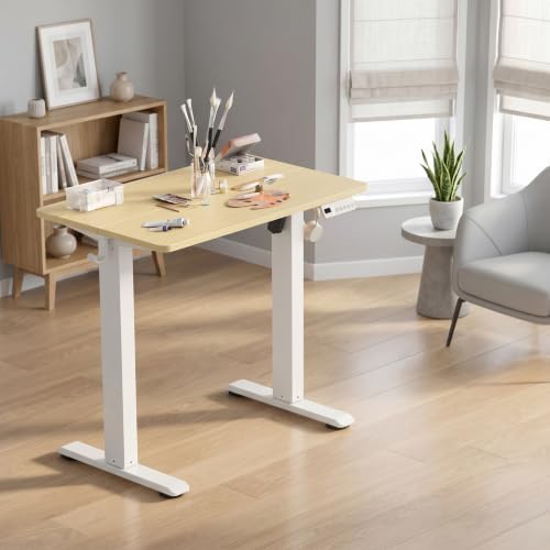 Claiks Electric Small Standing Desk, 35x20 Inch, Nature - Image 2