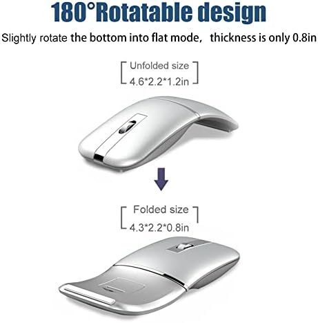 Foldable Arc Wireless Mouse Silent Click Bluetooth 5.3 and 2.4GHz - Image 4