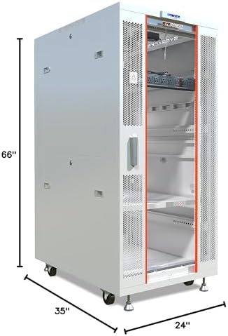 Sysracks 32U GRAY Floor Standing Rack Mount Server 35" Depth Deep Network Cabinet, Server Rack with Fan, Removable Side Panels, Locking Glass Door Computer Cabinet Enclosure Network Rack Case SRF 32.9 - Image 6