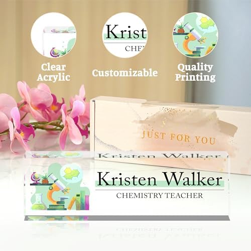 Name Plate for Desk-Personalized Name Plates for Desk-Name Plate Personalized for Office-Gifts for Teacher Boss Employee Appreciation Office Desk Decor (teacher4) - Image 4