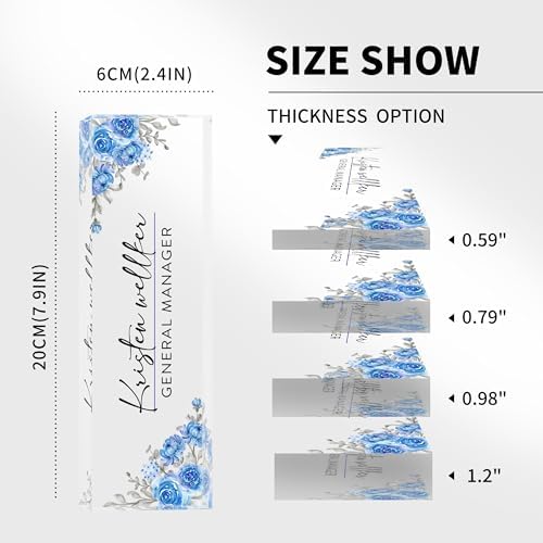 Personalized Name Plates - Office Desk Decor & Gifts (Blue Daisy) - Image 3