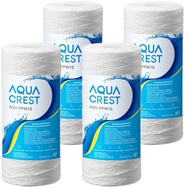 AQUA CREST 10 × 4.5 Whole House String Wound Sediment Filter for Well Water by AQUACREST