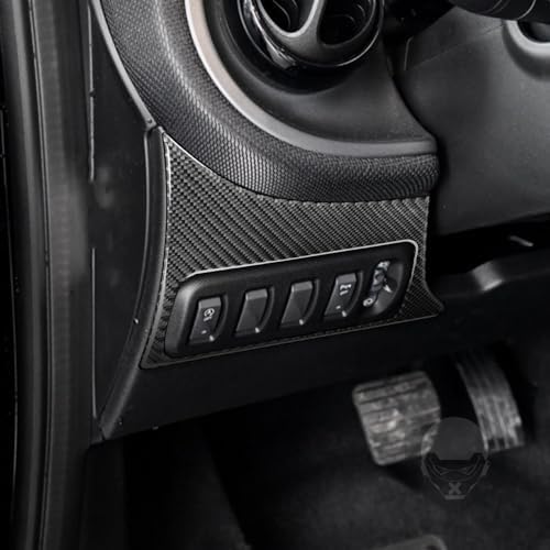 Car Driver Side Headlight Switch Dim Light Control Panel Decoration Sticker Real 3K Black Carbon Fiber Trim Compatible with Benz Smart 2016 2017 2018 2019 2020 2021 Auto Interior Accessories - Image 3