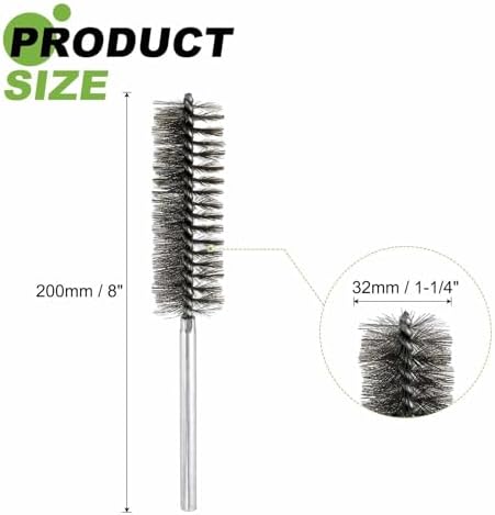 HARFINGTON 4pcs Wire Bore Brush 8 x 1-1/4" 5/16 Inch Shank Stainless Steel Bristles Cleaning Brush for Clean Car Part Tube Kitchen Garage - Image 2