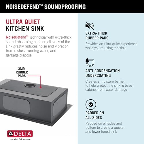 DELTA FAUCET DELTA Rivet 33-Inch Workstation Kitchen Sink Drop-In Top Mount 16 Gauge Stainless Steel Single Bowl with WorkFlow Ledge and Chef’s Kit of 5 Accessories, 95A931-33S-SS - Image 5