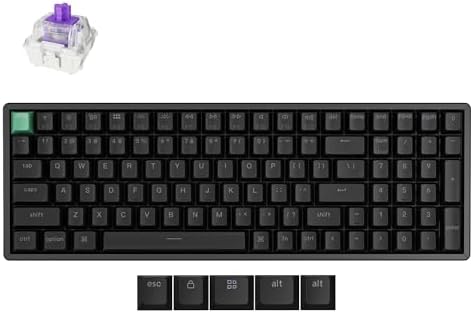 Keychron K4 HE 96% Wireless Hall Effect Keyboard with Number Pad, Rapid Trigger Magnetic Switches, QMK Launcher, 2.4GHz/Bluetooth/Wired, Mac & Windows, Aluminum Frame, Black (Shine-Through) by Keychron