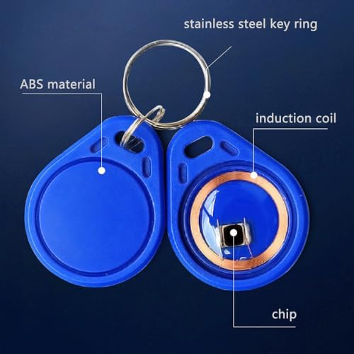 10-Pack RFID Keychain 13.56MHz Access Control Card IC Card Suitable for Access Control System Keychain Card Token Tag - Image 2