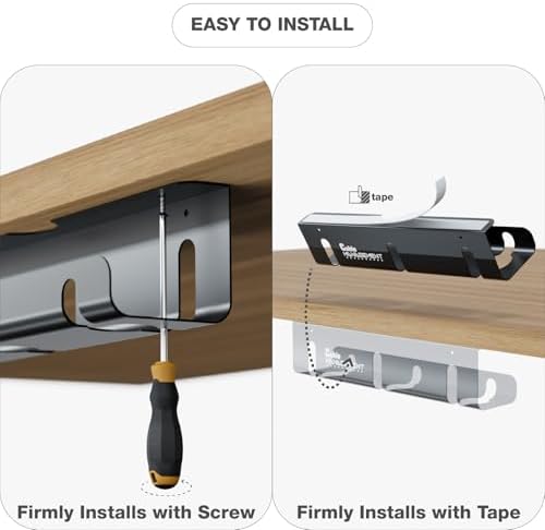 Under Desk Cable Management Tray, 2-Pack 16" Cable Raceway - Image 3