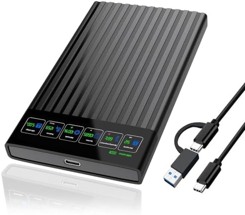HWAYO 500GB 2.5'' Portable External Hard Drive with LCD Display USB3.1 HDD by HWAYO