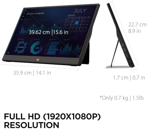 ViewSonic VA1655 16 Inch 1080p Portable Monitor, FHD IPS External Screen - Image 4