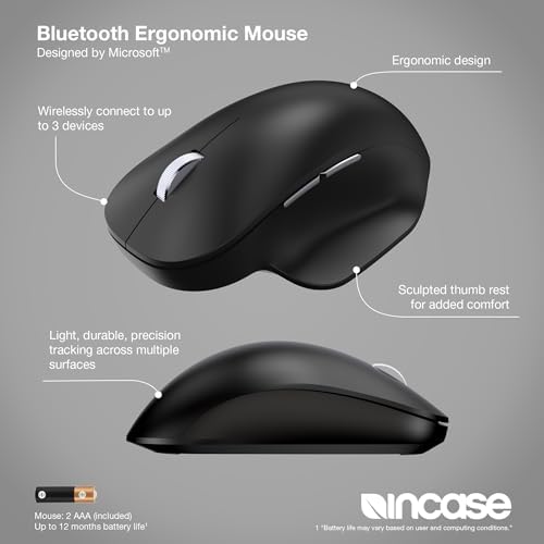 Incase Bluetooth Ergonomic Mouse Designed by Microsoft, Black - Image 2