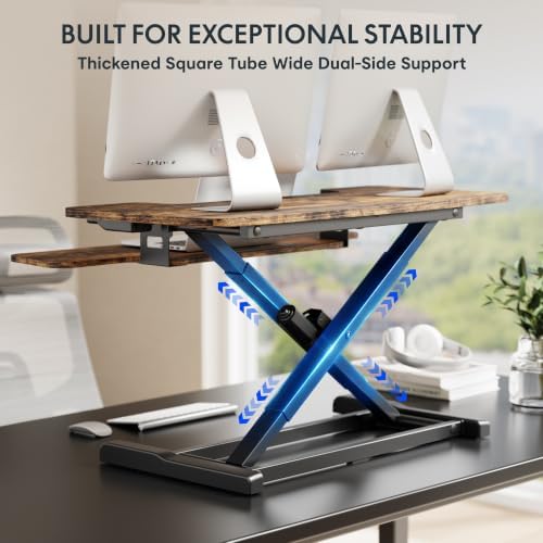 FLEXISPOT 36" Electric Standing Desk Converter, Rustic Color - Image 6