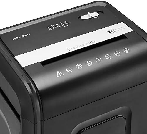 Amazon Basics 24-Sheet Cross Cut High Security Paper Shredder for Home Use, P-4 Security, CD and Credit Card Document Shredder with Pullout Basket, Black - Image 2