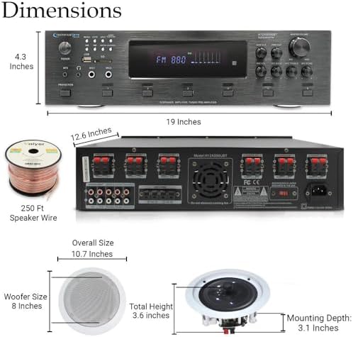 Technical Pro Home Theater System Kit - 6 ch 6000 Watts Bluetooth Amplifier - Image 2
