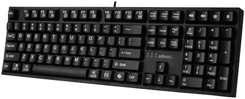 Adesso AKB-670UB Mechanical Keyboard with Copilot AI Hotkey - Blue Switch, Multi-OS Compatible | Enhanced Productivity with Tactile Feel and Multimedia Keys by Adesso