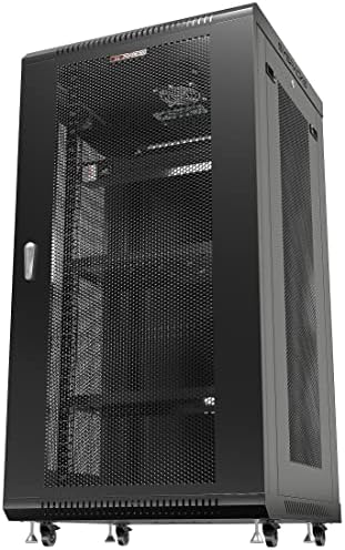 Sysracks 22U Server Rack Cabinet Enclosure | Locking Vented Doors | Network Equipment Rack for Data Centers, IT Rooms, Audio/Video Gear, and Home Offices | for Servers, Routers, Patch Panels by SYSRACKS