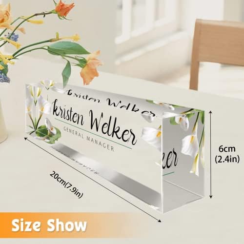 Personalized Office Name Plate for Desk, Custom Employee Appreciation Gifts, Acrylic Desk Name Plate Funny, Desk Decorations Gift, Acrylic Desk Ornaments (Style-Lily)… - Image 3