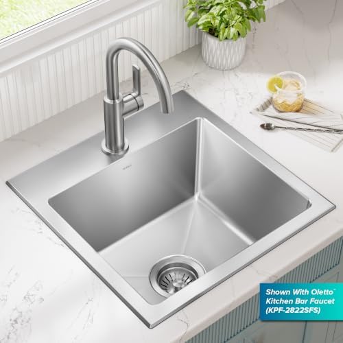 KRAUS Fairlane 18 in Drop In Single Bowl Stainless Steel Kitchen Sink - Image 2