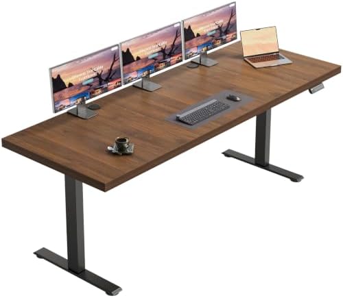 OffiGo 71 Inch Executive Electric Standing Desk Height Adjustable, Walnut by OfficeGo-ForHomeOfficeWork