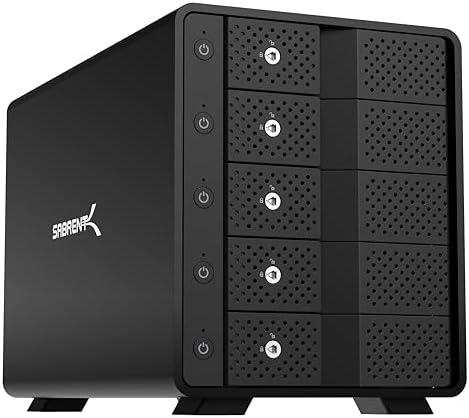 SABRENT 5-Bay USB-C 10Gbps 3.5in Hard Drive Enclosure & DAS Dock (DS-SC5B) by SABRENT