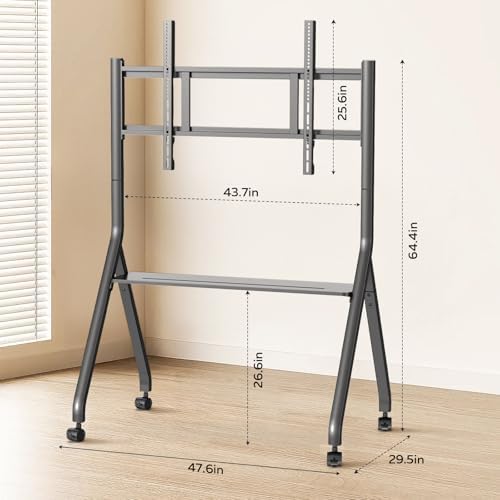 Smart Board Stand with Wheels, 55/65/75/86'' Interactive Whiteboard Stand, Mobile Stand with Four Lockable Wheels, COOLHOOD Stable and Easy to Move for Home Office School Classroom (Only Stand) - Image 2