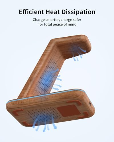JoyGeek 3 in 1 Charging Station for Apple Devices, Wireless Charger Stand for iPhone 17/16/15/14/13/12/11/SE/X Pro Max Plus - Apple Watch 11/10/9/Ultra 2/8/SE/7/6/5 - AirPods Pro 2/3/2 - Image 2