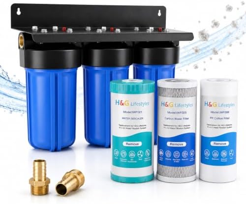 H&G Lifestyles 3 Stage Whole House Iron Water Filter System for Well Water by HGLifestyles