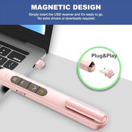 QUI Presentation Clicker with Volume Control, Wireless Presenter Remote - Image 5