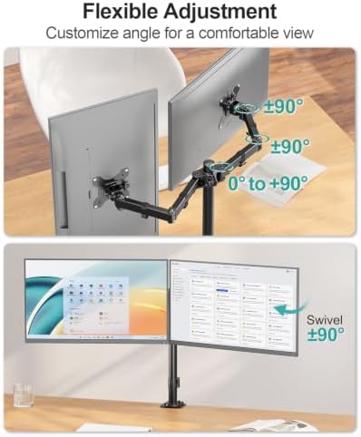 MOUNT PRO Dual Monitor Mount Fits 13-32" Screens, Up to 17.6lbs Per Arm - Image 4