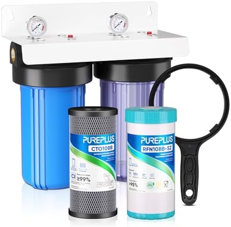 PUREPLUS 2-Stage Whole House Water Filter, Iron, Manganese, Chlorine by PUREPLUS