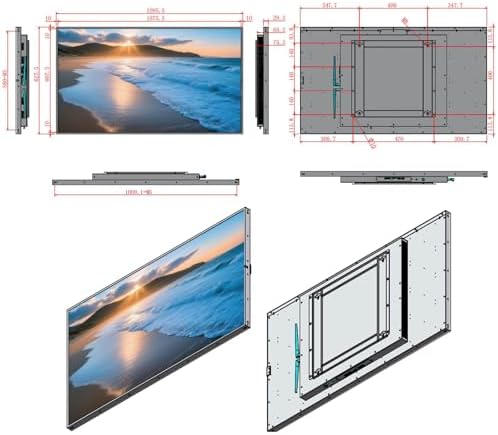 49inch 4K Slim Fit Frameless Digital Kiosk, 2500nits High Brightness Wall Mount Digital Signage, LCD Monitor Advertising Screen, CMS/U-Disk Plug&Play, 7/24 Timer Switch, HDMI/USB/WiFi/Android System - Image 7