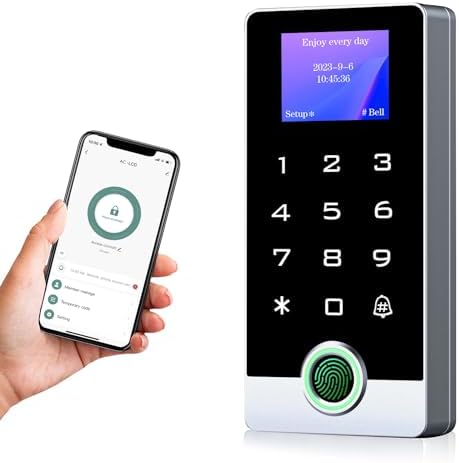 Wireless WiFi TUYA Fingerprint Access Control System with LED Screen/Voice by AMOCAM