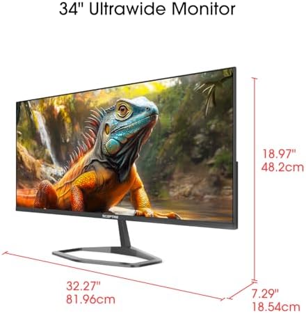 New! Sceptre 34-inch Prime Monitor 3440 x 1440 up to 115Hz 103% sRGB DisplayPort HDMI Build-in Speakers, Machine Black 2026 (E345W Series) - Image 6