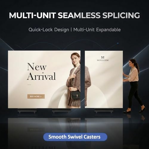 90 inch LED Digital Signage, P1.86 Tri-Fold Dual-Sided Foldable LED Poster Screen with Flight Case, GOB Commercial Advertising Display Screen Kiosk, WiFi/USB/HDMI, for Store, Rentals, Events - Image 4