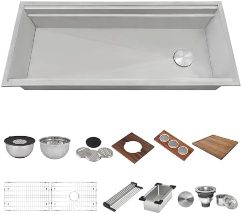 Ruvati 45-in 16-Gauge Two-Tier Drop-in Workstation Kitchen Sink - RVH8433 - Image 5