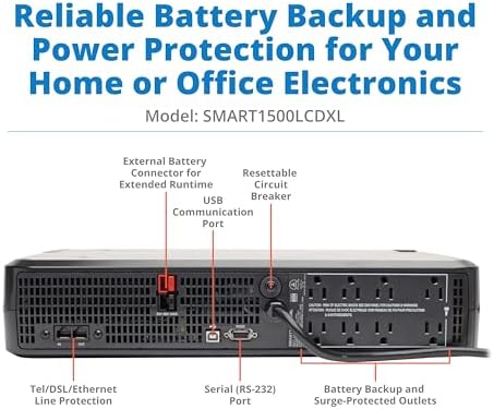 Eaton Tripp Lite SMART1500LCDXL 1500VA 2U Rack Mount UPS Extended Run 900W - Image 2