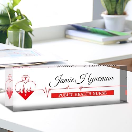 Desk Name Plate Personalized, Custom Name Plate for Desk, Acrylic Desktop Accessories, Office Gift & Decor for Women Men, Teacher Nurse Boss Employee Appreciation Gifts - Image 5