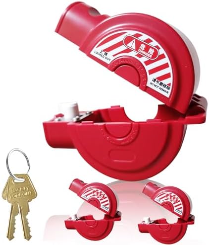 Universal Gate Valve Lockout, 1 to 2-1/2 in Dia, Red ABS, 2 Pack by PKLIYH