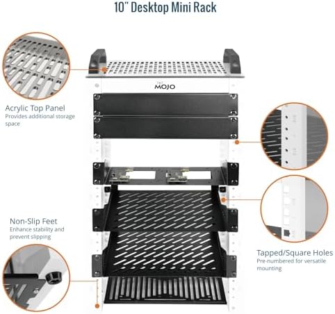 Tecmojo 9U Network Rack, 10 inch Mini Server Rack with 2 Side Translucent Panels & 2 Top Handles, 7.87 inch Deep, for 10 inch IT Equipment & A/V Devices, White - Image 3