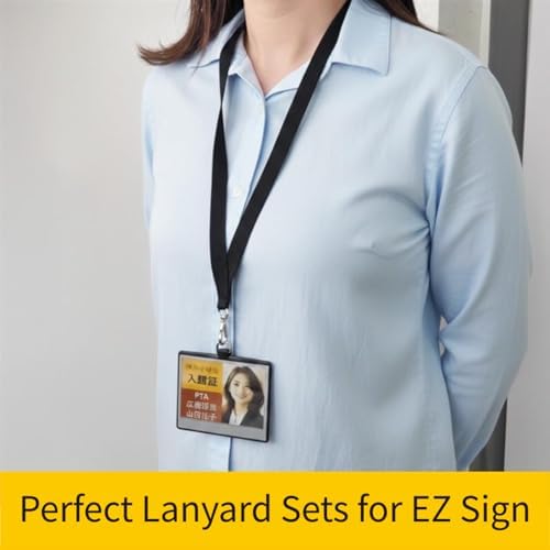 Santek EZ Sign NFC E-Paper Digital Name Badge – Unlimited App Updates, Battery-Free 0.13” 4-Color Display, Reusable, Android/iOS/PC (Accesories, Name Tag Lanyard + Fixed Card x 6) - Image 4