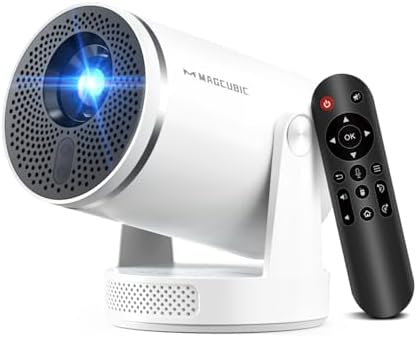 Mini Projector with Wifi 6 and Bluetooth 5.4, Smart Portable Projector 4K Support, Android 14 & 400 ANSI, Auto Focus & Keystone, 1080P Small Proyector Magcubic HY320Pro for Bedroom, Movie, Outdoor by Magcubic